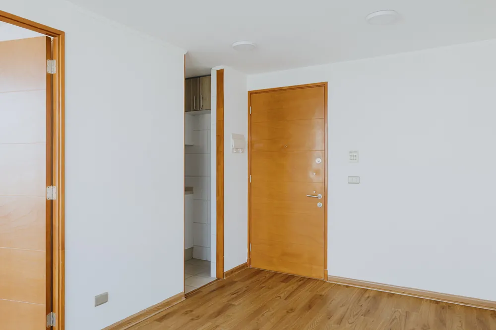 Living y puerta de acceso, departamento Lord Cochrane 635