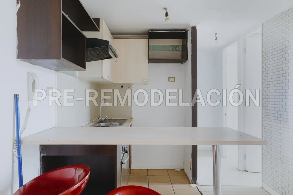 Cocina abierta al living, departamento Nataniel Cox 599