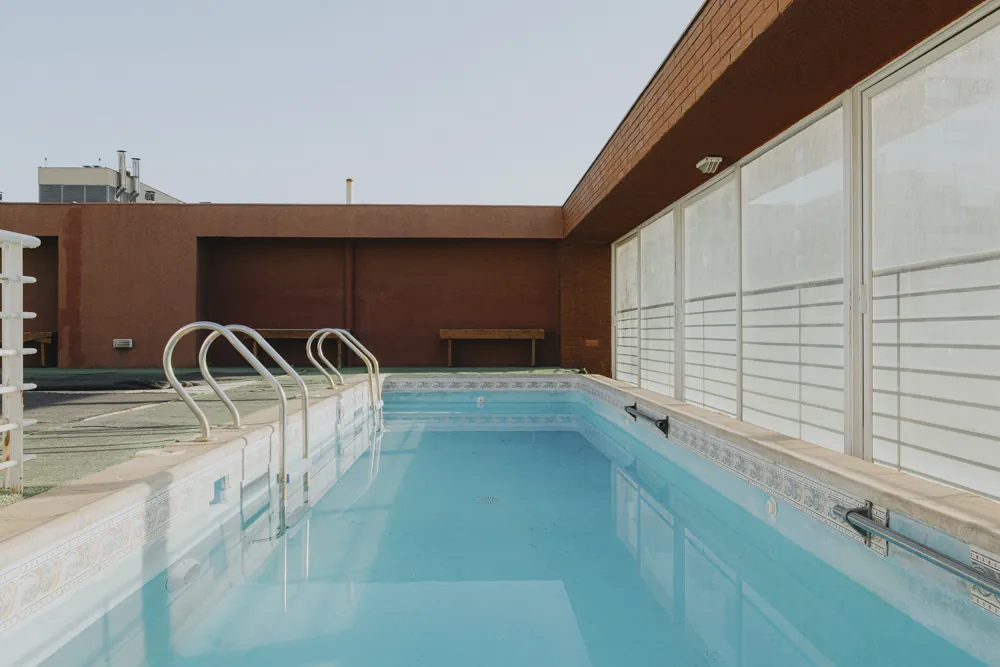 Piscina y terraza común, departamento Santo Domingo 1240