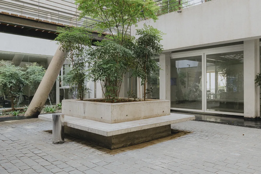 Patio y acceso al hall, departamento Tarapacá 1324